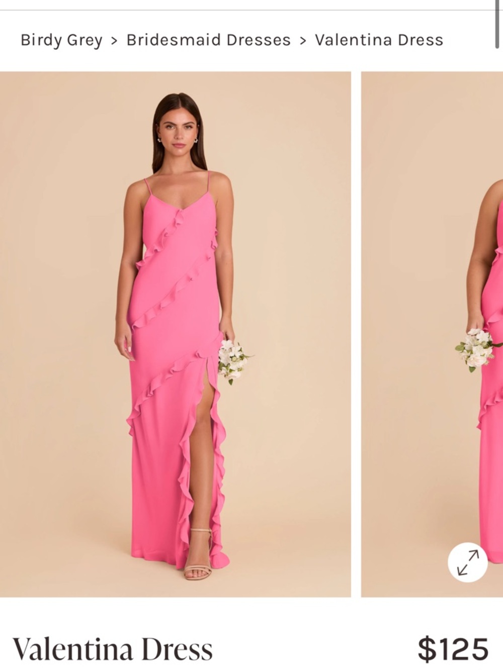 Birdy Grey Pink Valentina Ruffle-Trim Maxi Dress